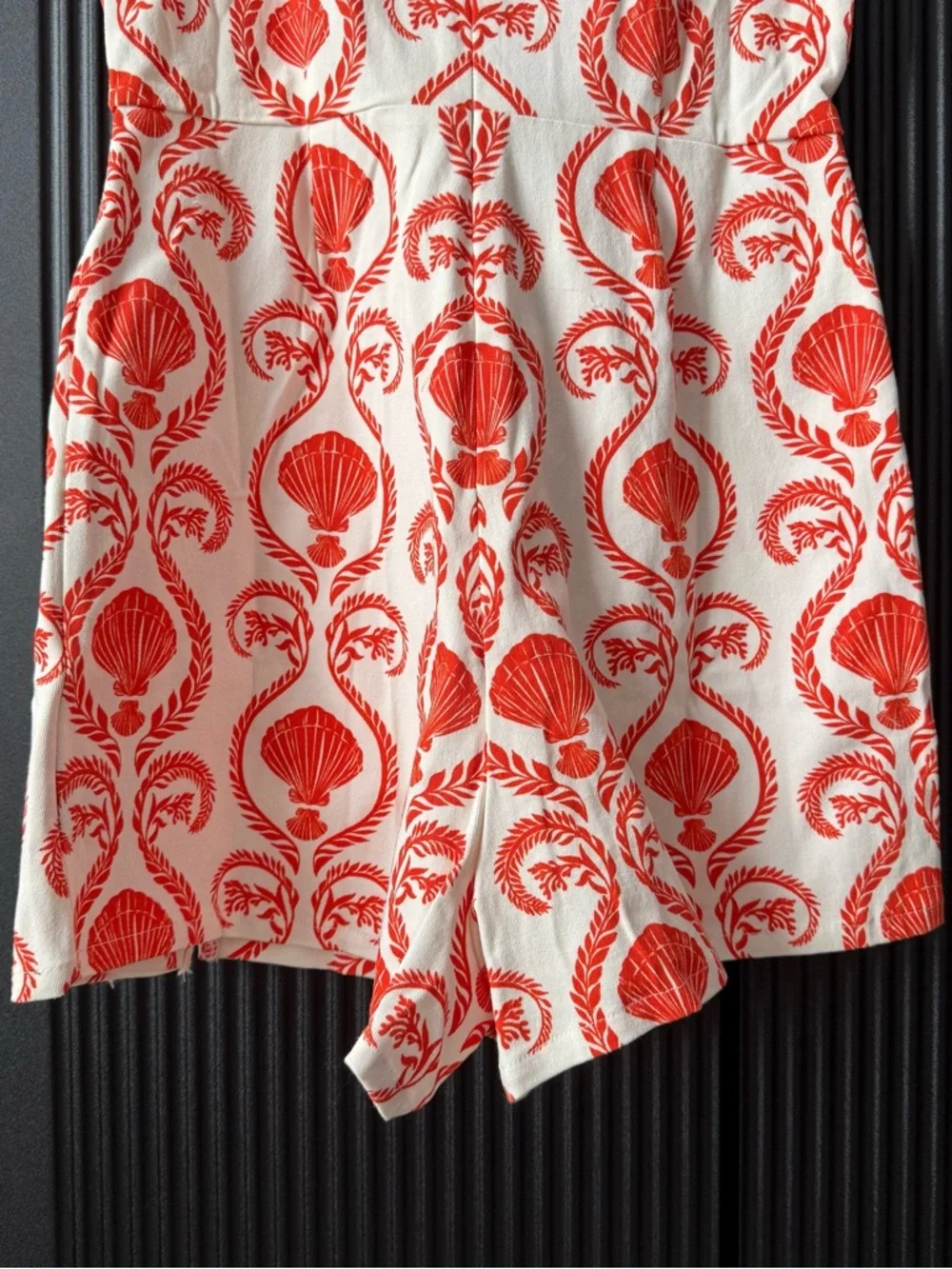 VICI White and Coral Shell-Print Sleeveless Mini Dress - Picture 13 of 14